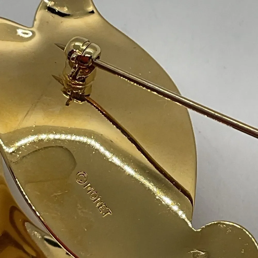 Monet Gold Toned Bow Brooch